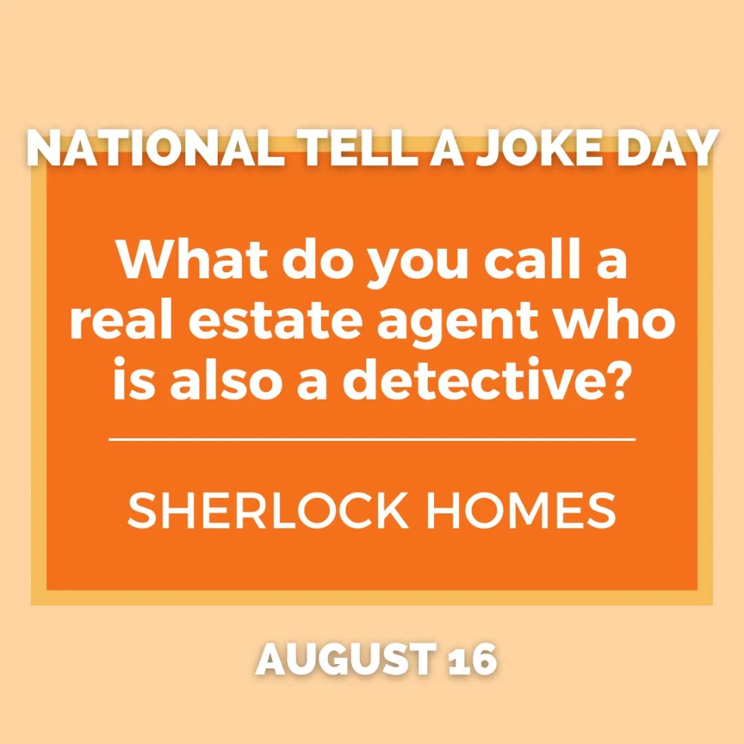 beth_utke's tweet photo. Nothing better than a real estate joke to kick off national tell a joke day. 😂

Can you make us laugh in the comments below? Tell us your favorite joke!

#nationaljokeday2022 #jokeday #funnyjokes #realestatememes #realestate #standupcomedy #tellusajoke #jokesters https://t.co/WYE7R0eVca