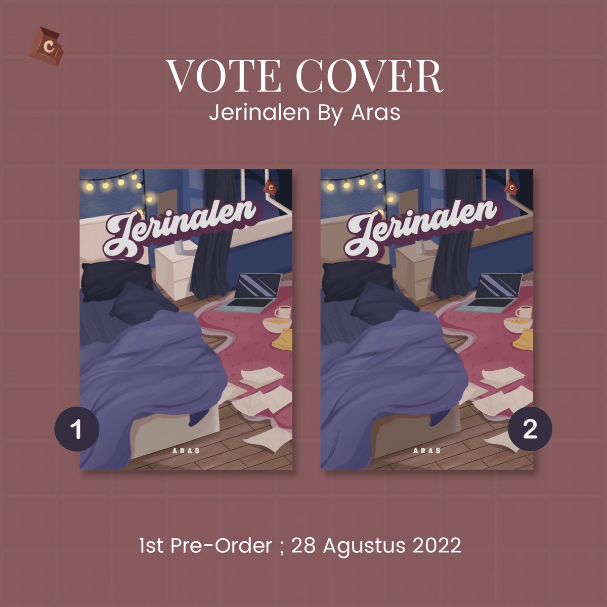 [ VOTE COVER • JERINALEN BY <a href="/nononisme/">aras</a> ]

🗓 : 28 Agustus 2022

Bantu memilih sampul terbaik antara 1 dan 2, untuk Jerinalen yuk! Silakan klik vote atau tinggalkan komentar di bawah!