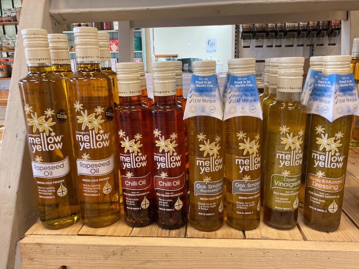 FoodThoughtNor's tweet photo. Local Mellow Yellow rapeseed oil products available for refill from Food for Thought plus bottles dressings & plain, chilli infused & oak smoked rapeseed oil.
Recipe inspiration https://t.co/YxfCowdY3d
#lovelocal #Northamptonshire #FoodforThought #NN8 https://t.co/2Diua7fRfn