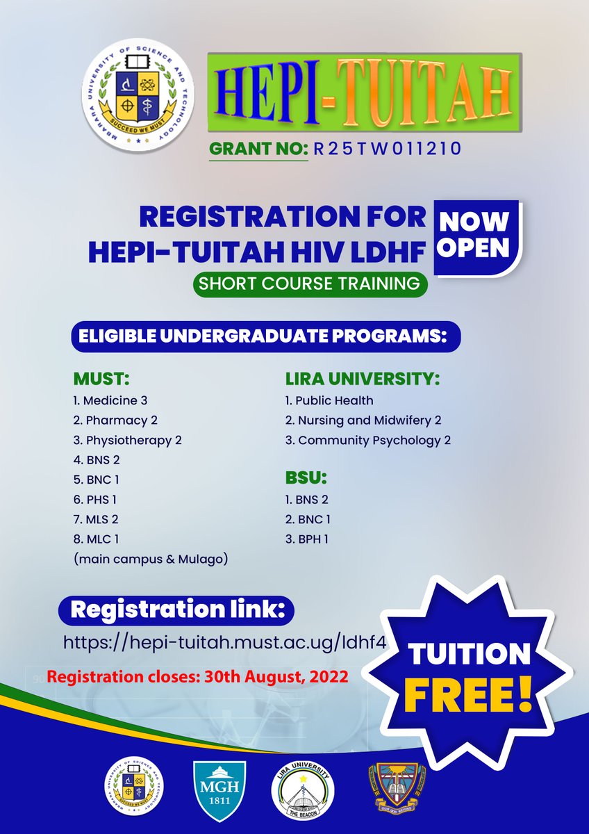HEPITUITAH's tweet photo. We are currently receiving applications for our HIV LDHF Short Course
https://t.co/U7aI4UuxQa https://t.co/Uc0BlHmL7P