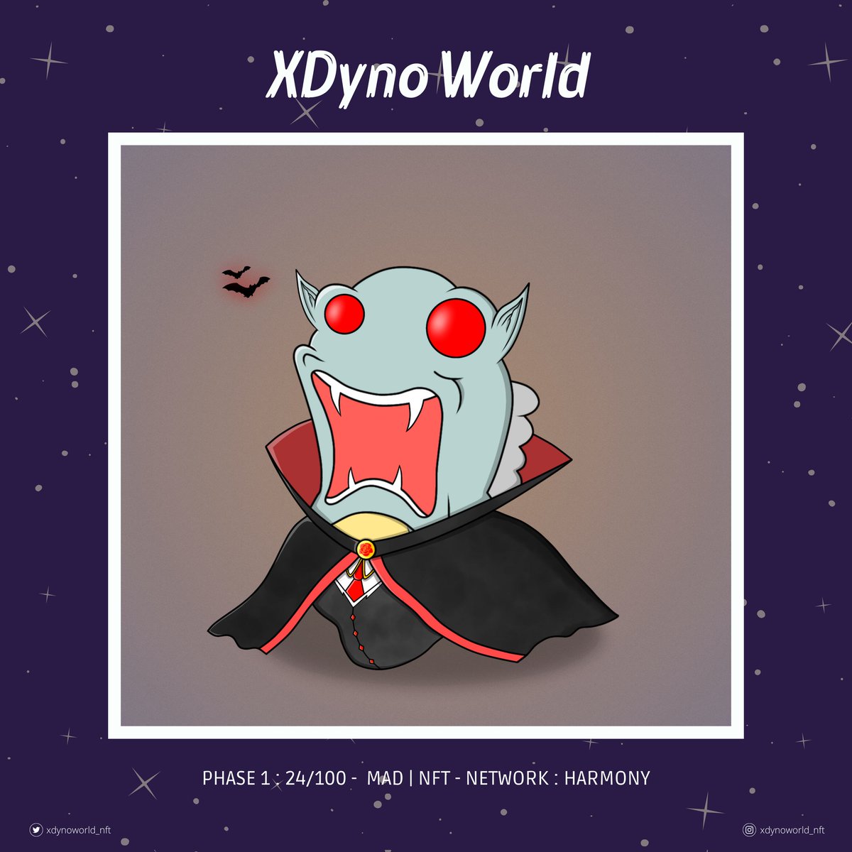 xdynoworld_nft's tweet photo. #24 Vampire XDyno 🧛‍♂️🦖

I will suck your blood until it runs out RAAWWRR 😈

Link : https://t.co/uE5UqYNTlE

#xdynoworld #HarmonyONE #HarmonyNFTID #harmonyprotocol #ONE #NFT #NFTs #NFTCommunity #NFTProject #NFTshilling #NFTartist #NFTshill #NFTMarketplace #nftart #nftcollector https://t.co/N3LXpj3O28