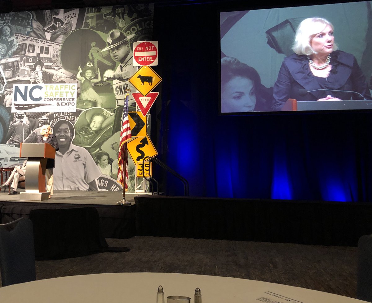 HeidiPerov's tweet photo. .@JenniferHomendy gave a terrific opening plenary at #NCTSC including a personal story of a crash she survived. Highlighted #safesystem approach to VZ. It’s time for U.S. to start making safety features like ISA & emergency braking standard & for NC to utilize safety cameras. https://t.co/bc8XdyS2He