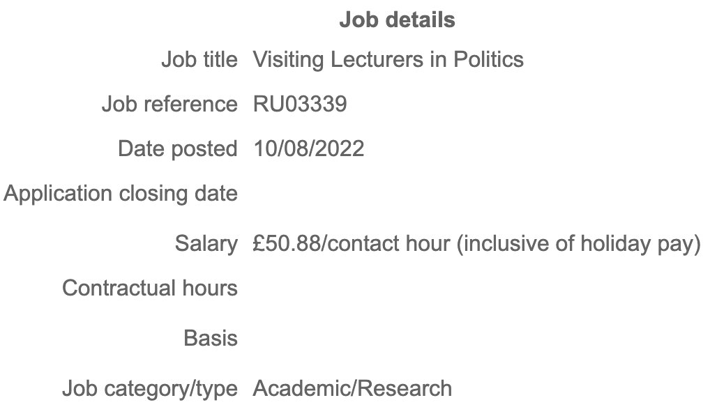 🚨🚨 While making over 200 staff redundant,
<a href="/RoehamptonUni/">Uni of Roehampton</a> are hiring lecturers on hyper-precarious, hourly-paid contracts for *eighteen* different subjects.

Beyond shameful. 

Let's organise together to roll back casualisation. 

#ucuRISING