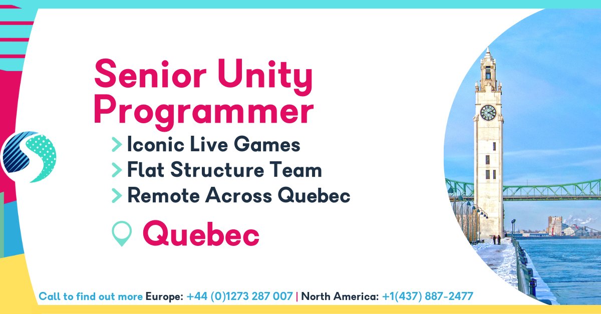 SkillsearchJobs's tweet image. Do you have game development experience, and are you seeking a new job in Quebec, Canada? Skillsearch is helping a company in the gaming sector find a Senior #UnityProgrammer, if this interests you, contact us now!
 #Gamesjobs skillsearch.com/vacancy/senior…