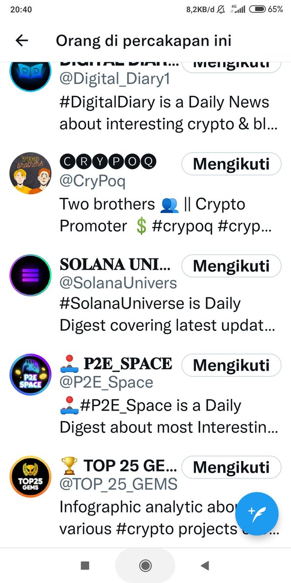 T2BigWin's tweet photo. @CryPoq @TOP_25_GEMS @Fantom_Univers @SolanaUnivers @Digital_Diary1 @P2E_Space Done✅✅✅ https://t.co/o8eeKaVuz3