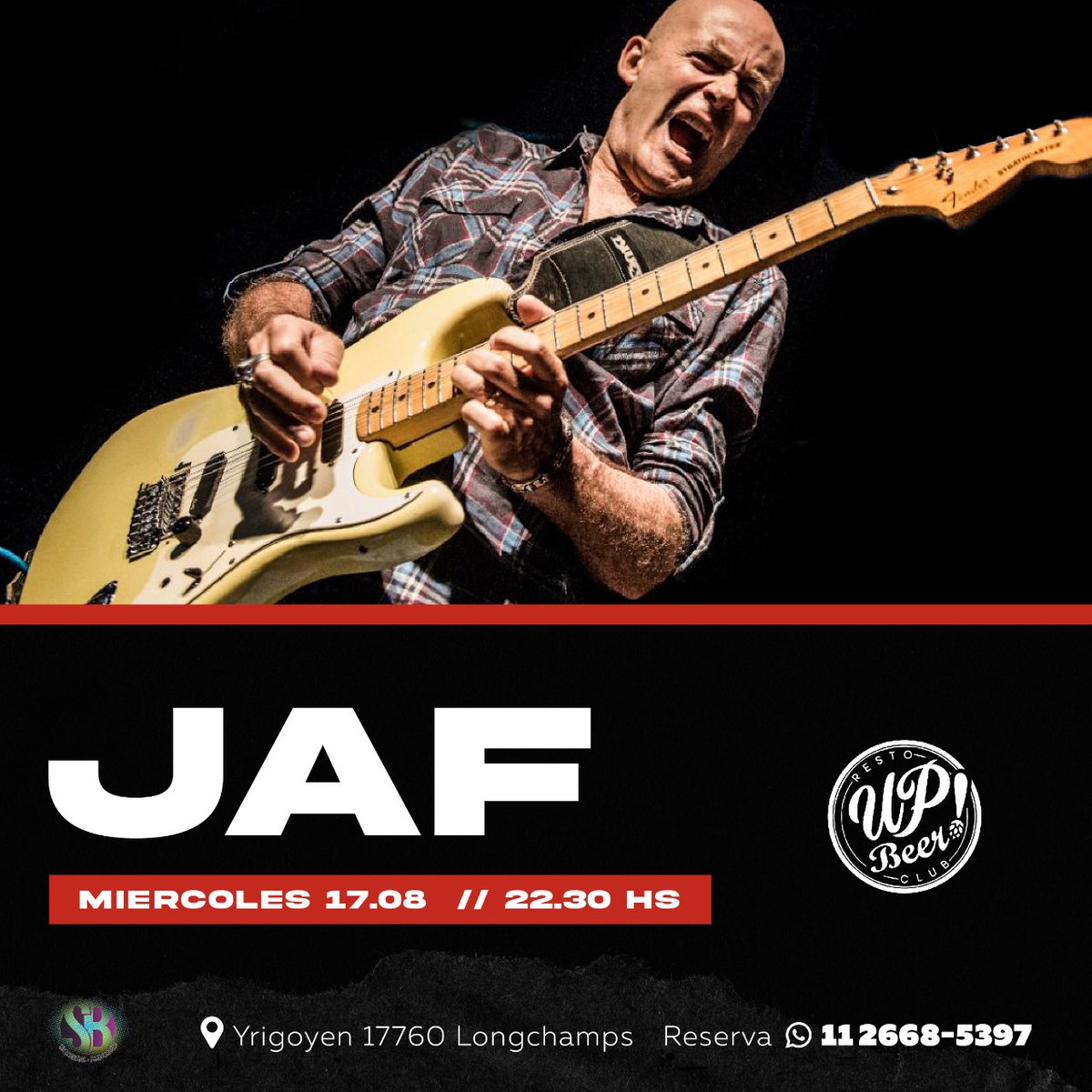 jafoficial's tweet photo. 🔶️ ATENCIÓN ZONA SUR 🔶️

Mañana Miércoles JAF en @upbeer_oficial (Yrigoyen 17760. Longchamps) 22:30hs

Reservas 📲 11- 2668-5397

#rock #rocknacional #rockandroll #blues #jaf #upbeer #longchamp #longchamps #reservas #zonasur #gira #gira2022 #tour #agosto #miercoles https://t.co/2pUVg0uoxf