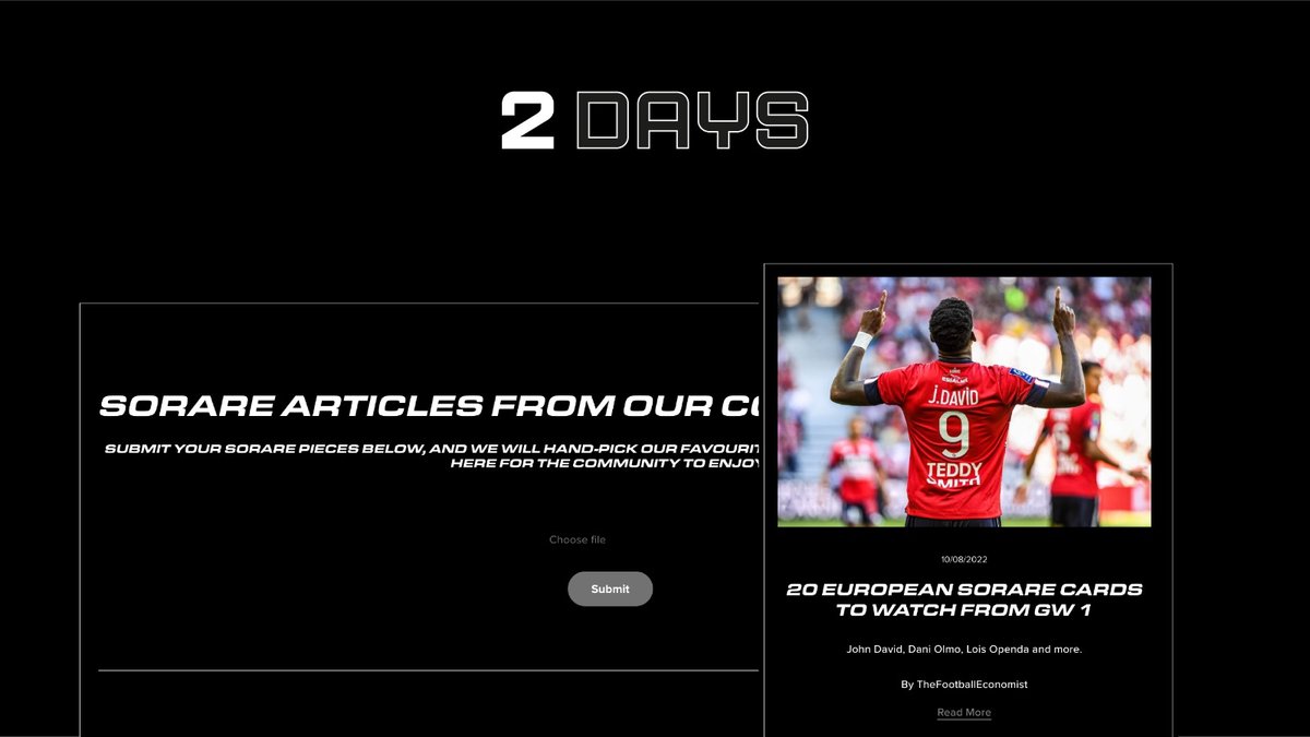 We want to give the community a better platform for writing and reading about Sorare, so send in your pieces each week, and we will handpick the best for the AllSorare Community Blog!

#sorare