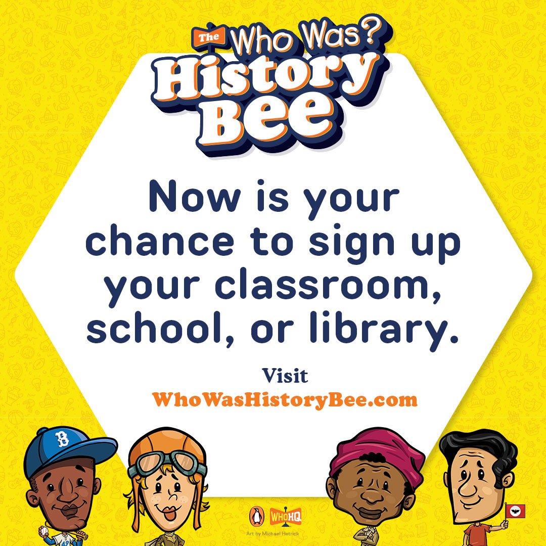 helloCPI's tweet photo. Be sure to sign up for the @penguinkids Who Was? History Bee and start competing in the trivia contest! Registration is now open!
#whowas #whohq #trivia #books #teachers #librarians #educators https://t.co/f4zDkyS5QR