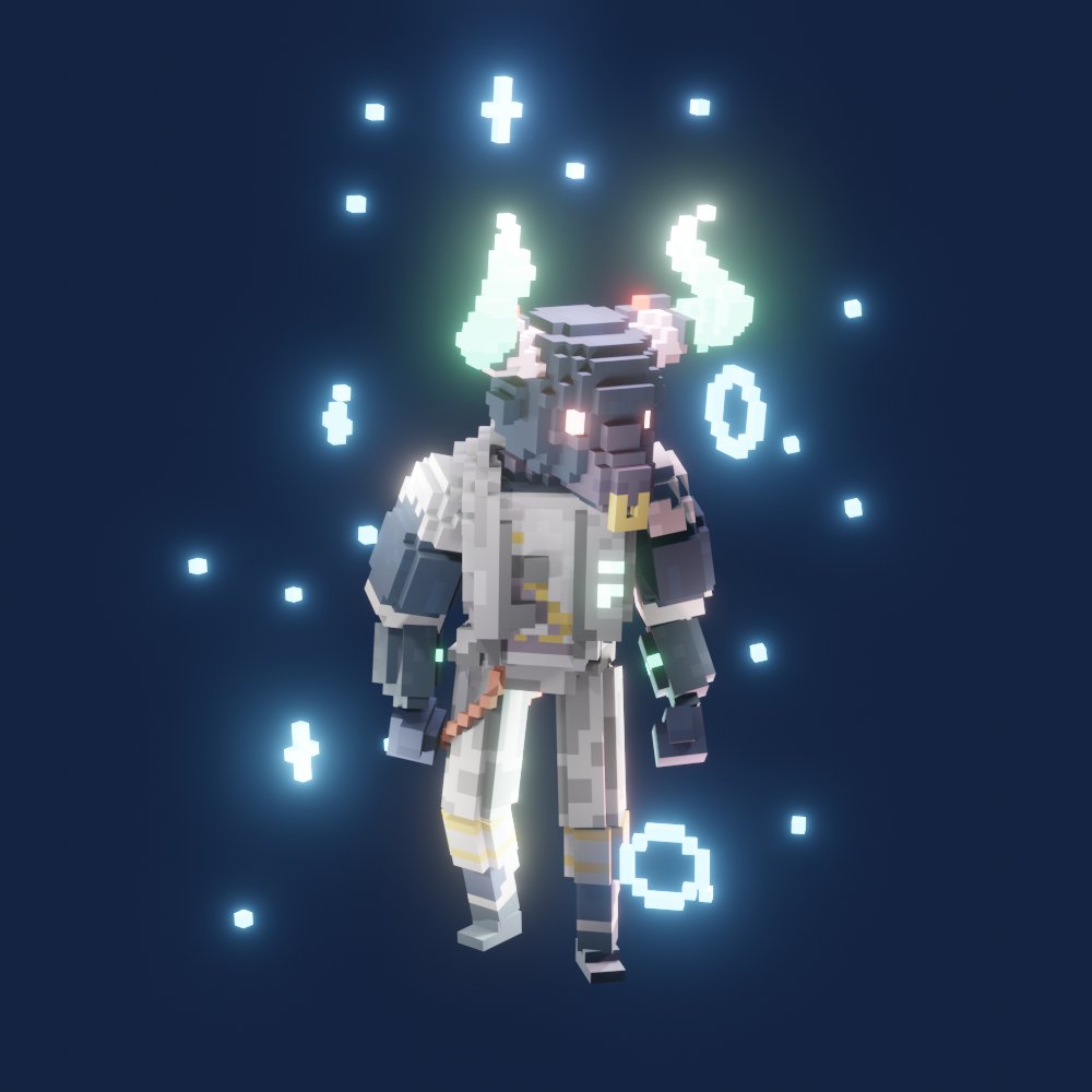 Huge and intimidating, Velvet Bull was the perfect specimen for Corpo debt collection. This dirty business stripped V of his lingering softness, forging him into a figure of authority. 

Now the bull’s temper is best avoided, as is his axe’s blade!

#VoxoLore