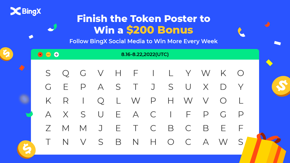 BingXOfficial's tweet photo. #BingX Fam, bring you this week's game! 😜
#BingX—— Token of Wonders💎
😜How many tokens do you see in the picture?
🗓️Time: 8.16-8.21,2022（UTC)

💰Extra $200bonus for 10 BingX winners:
✅Follow @BingXOfficial+Retweet +TAG 2 friends
✅Finish form to win:https://t.co/QCLsJ2Ra8Y https://t.co/XmS1airD6m