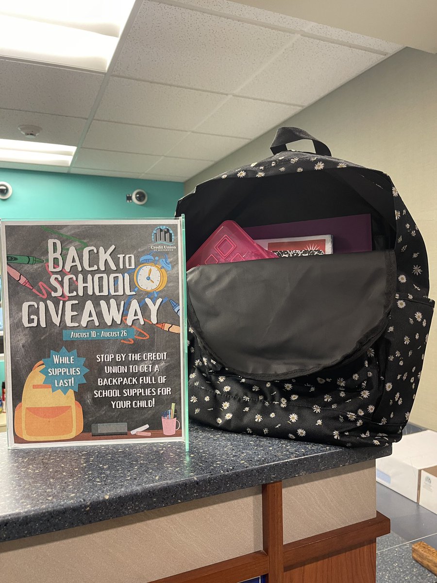 cuofrichmond's tweet photo. We still have backpacks! Stop by Credit Union of Richmond at 1601 Ownby Lane to pick up yours while supplies last! #RVA #backtoschool #schoolsupplydrive #schoolsupplies #richmond #virginia #cudifference https://t.co/vELfQDZSk9