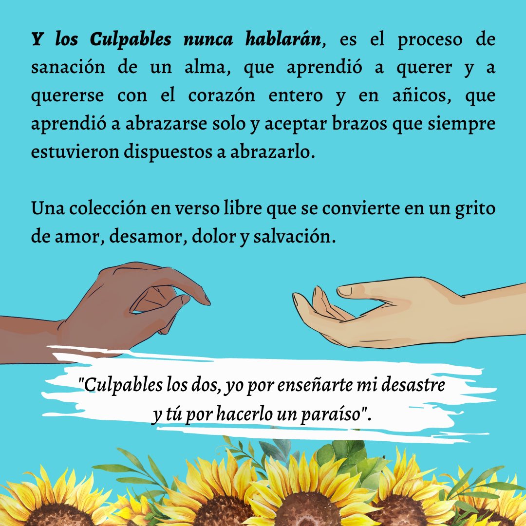 JuliosHart's tweet photo. Hoy oficialmente muchos me empiezan a prestar sus ojos y su corazón, y estoy eternamente agradecido.🌻💙

Mi primer libro está completamente disponible, en físico y digital.❤️‍🩹

🌻🌻LINK EN BIO🌻🌻
#YLosCulpablesNuncaHablaran #JulioHart https://t.co/GTr1MwpHHV