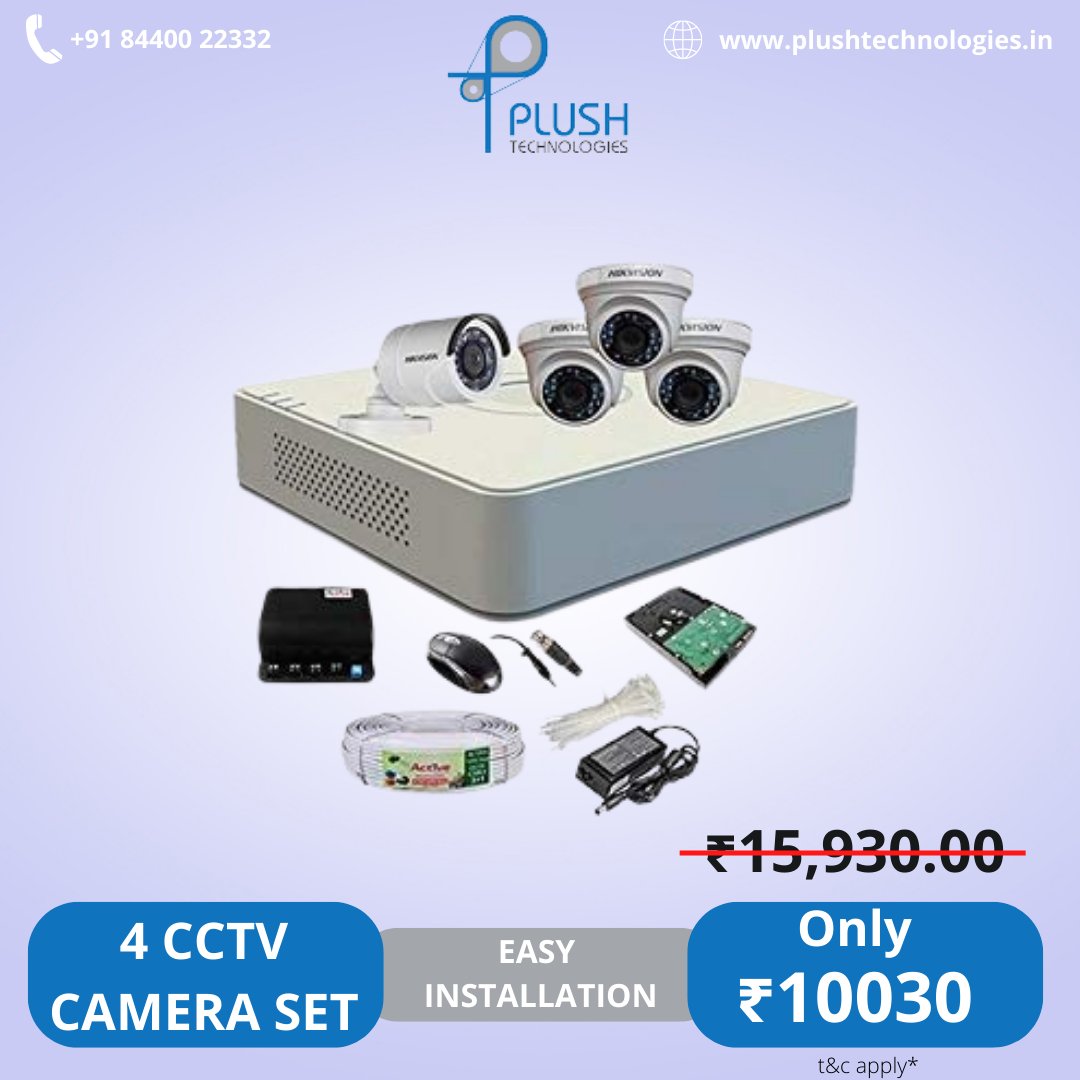 plushtech's tweet photo. 4 CCTV CAMERA SET
- 4 CHN DVR
- 2.4 MP HIVISION CAMERA 4 NOS
- 500 GB HDD
- 1 BUNDLE WIRE
- 4 CHN POWER SUPPLY
- BNC DC CONNECTOR
- MOUSE
visit : https://t.co/FvElEIF6AF

#plushtechnologies #cctv #cctvcamera #4cctvcameraset #cameraset #surveillance #security #deal #dealoftheday https://t.co/GE6sbrjaYg