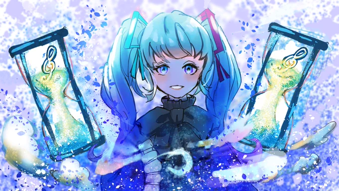 #初音ミク #イラスト 今週のみくちゃ遅刻 夜空を着てる  