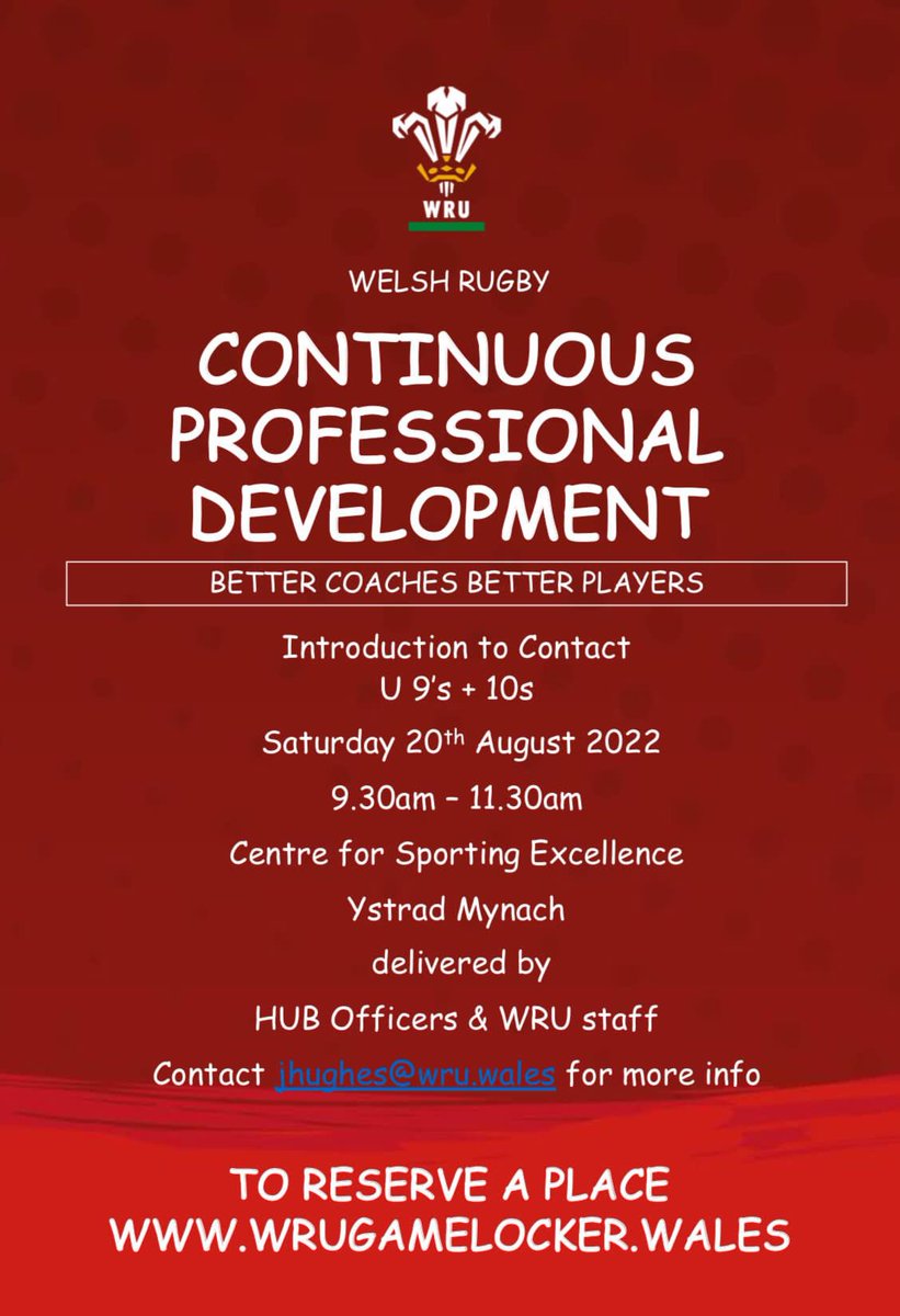 Jake_Allen3's tweet photo. Upcoming CPDs and Coaching Courses in the Region! Any extra information needed please email @Jonhughesrugby 🏴󠁧󠁢󠁷󠁬󠁳󠁿🏉

#WRURugbyDevelopment | #CoachEd https://t.co/8ClEpzXwVf