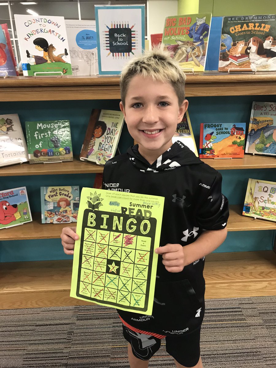 It warms a librarian’s ❤️ when a student comes to visit &amp; tell you about his summer reading, especially when the bingo sheet was not a requirement! <a href="/AdkinsLantana/">Adkins Elementary</a> we work to build a culture of reading! (Thanks to his mom for permission to post)  <a href="/dentonisdlib/">Denton ISD Libraries</a> <a href="/dentonisd/">Denton ISD</a>