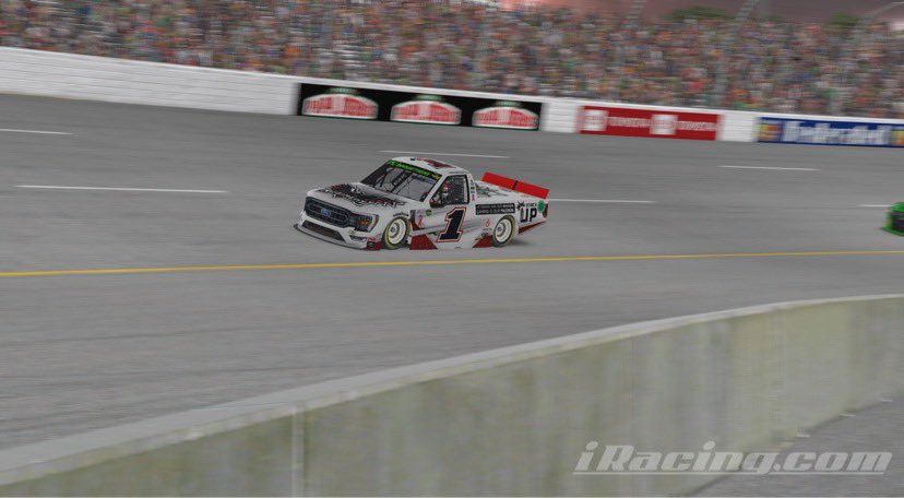 RacingMckinney's tweet photo. Led 131/200 laps last night, had a bad fast @RegimentGG/@StackUpDotOrg F-150 but just didn’t save enough tire in final stage to bring it home…great racing and still came home P3!🤙🏼

@AgentInk @OvertonSpeedCo @AgentInkRacing @HMG_Innovations @_IVRL_ https://t.co/wbSvvye5nS