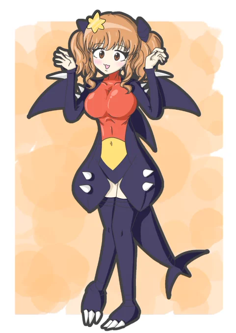 身長が大体同じらしいので描いたきらりあす(ドラゴン/じめん) 