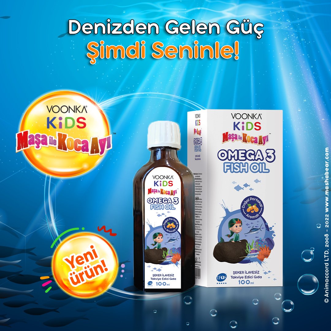 Omega aşkına! 🐟En yeni omega ürünümüzle tanıştınız mı? Voonka Kids Maşa ile Koca Ayı Omega 3 Fish Oil içeriğindeki elzem yağlar sayesinde çocuklarda normal büyüme ve kemik gelişimini desteklemeye yardımcı olur.

#VoonkaKids #omega3 #bağışıklık #KendisiMinikDesteğiKocaman