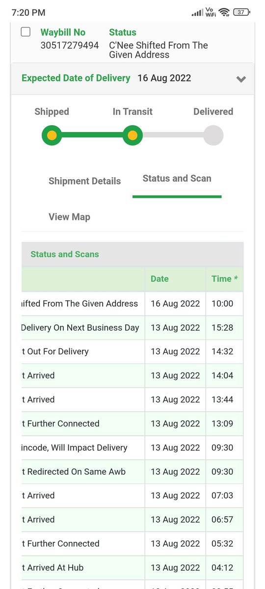 Lucky5557's tweet photo. @BlueDartCares @BlueDart_

Why your team nit delivery my shipment, how can you say I'm shifted without calling me or even visiting address.
Fake Update, your delivery parter fooling both of us

Take some serious action quickly https://t.co/zeI4gMe8HT