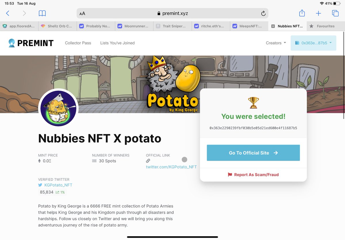 ritcheETH's tweet photo. @KGPotato_NFT 🥳🥳🥳🥳 Where do I join the discord? https://t.co/HAw9ahUgWw