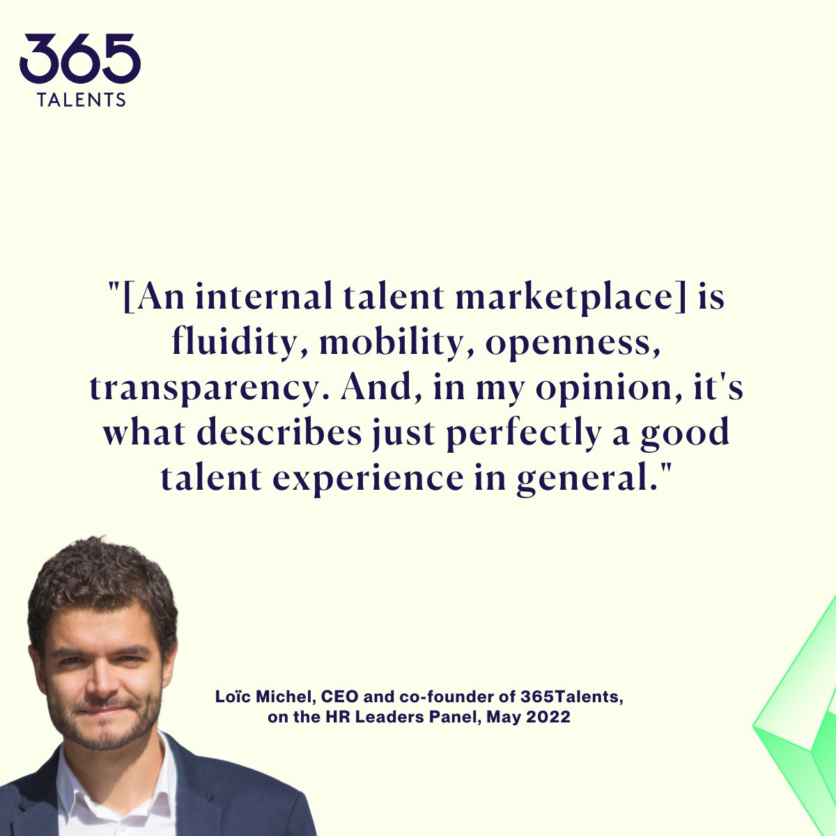 365Talents (@365talents) on Twitter photo How would you describe a good #internaltalentmarketplace?
Here's <a href="/lcmchl/">Loïc Michel</a>'s definition from the <a href="/HRLeaders_/">HR Leaders</a> panel this past spring.
#hrleaders #mobility #hr How would you describe a good #internaltalentmarketplace?
Here's <a href="/lcmchl/">Loïc Michel</a>'s definition from the <a href="/HRLeaders_/">HR Leaders</a> panel this past spring.
#hrleaders #mobility #hr