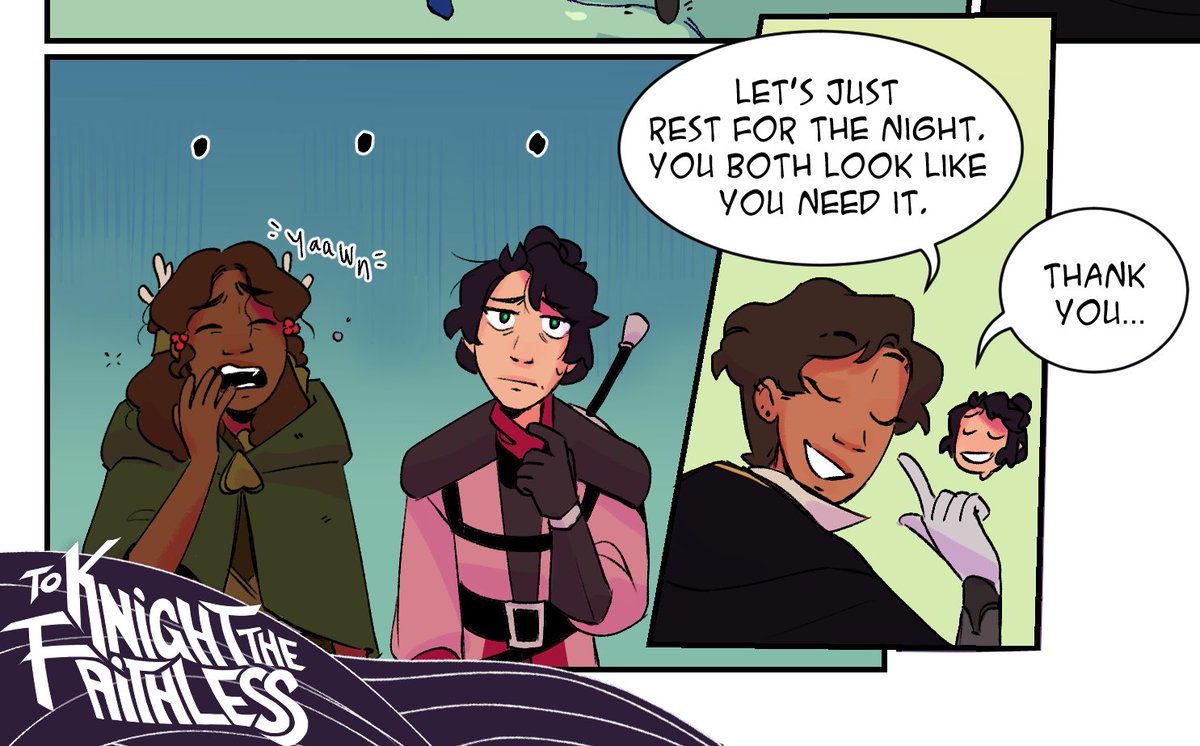 TKTFComic's tweet photo. NEW To Knight the Faithless update:
[Chapter Three: 11-12] out now

Tapas: https://t.co/Pz5abzd4CB
⚔️More links below!⚔️ https://t.co/0fUwibANyi