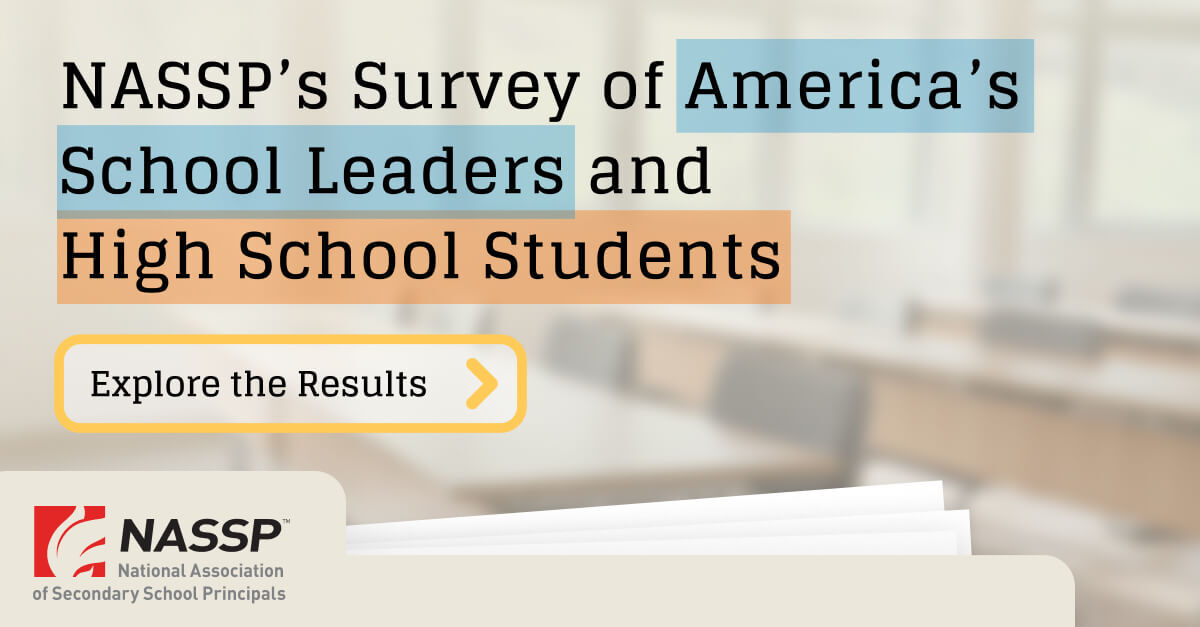 NASSP's tweet photo. The results are in! 🙌

Our 𝗦𝘂𝗿𝘃𝗲𝘆 𝗼𝗳 𝗔𝗺𝗲𝗿𝗶𝗰𝗮'𝘀 𝗦𝗰𝗵𝗼𝗼𝗹 𝗟𝗲𝗮𝗱𝗲𝗿𝘀 𝗮𝗻𝗱 𝗛𝗶𝗴𝗵 𝗦𝗰𝗵𝗼𝗼𝗹 𝗦𝘁𝘂𝗱𝗲𝗻𝘁𝘀 explores opinions on the challenges of leading &amp; learning at school – &amp; more!

Explore the data 👉 https://t.co/mfvmC9RrXF

#SchoolSurvey https://t.co/MWGvNjlGew