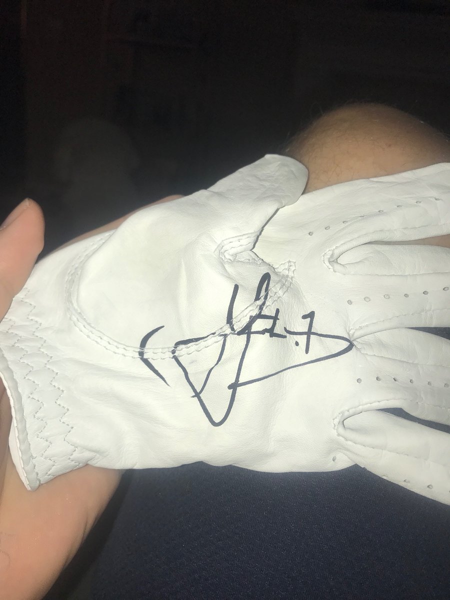 <a href="/MattVincenziPGA/">Matt Vincenzi</a> <a href="/TapItIn3/">Tap It In</a>  A quick Cam story from Saturday, he smoked my thumb and phone with his drive on 7. Walked over shook my hand, signed his glove for me, wrote down my cell # in his yardage book and ordered me a new phone. Unreal moment.