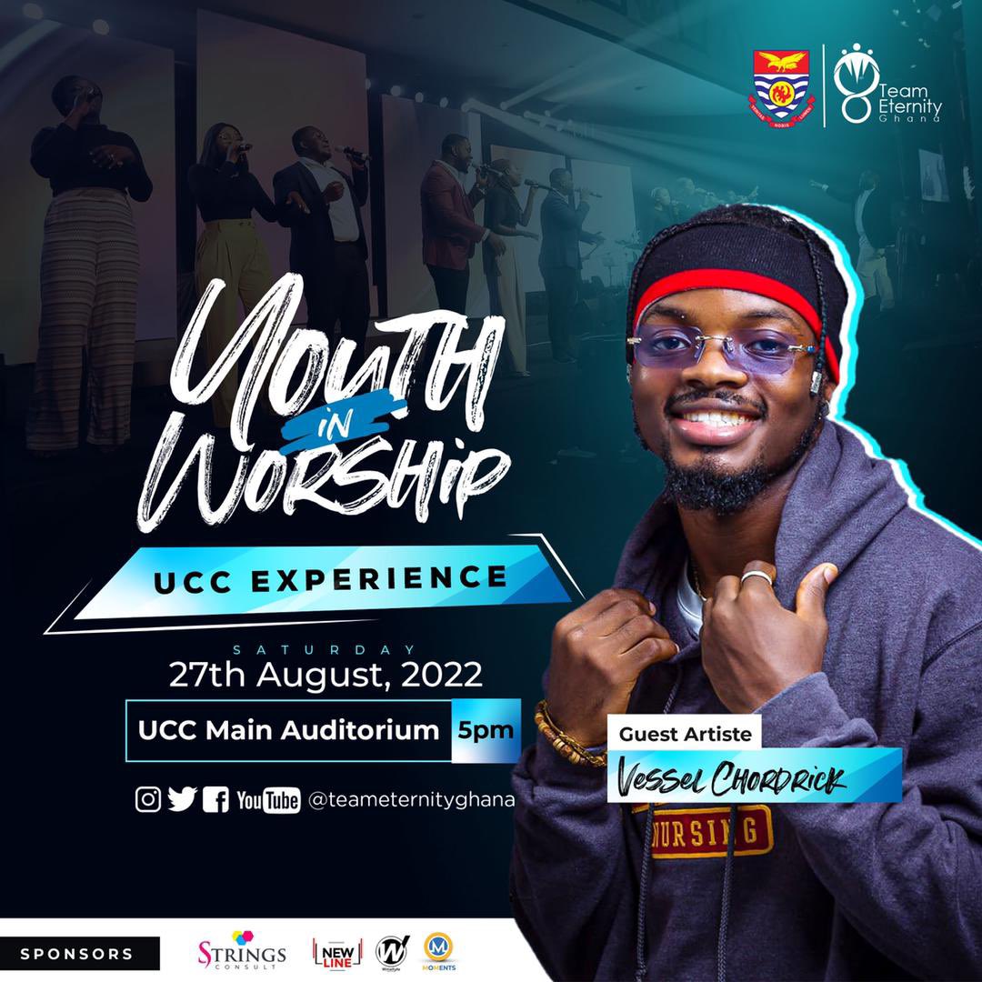 teameternitygh's tweet photo. Our third guest is the "Anodey Barb" hitmaker Vessel Chodrick!
You canโt miss this. See you on 27th August, 2022 at the UCC Main Auditorium.๐ฅ
#TeamEternity ๐ฌ๐ญ
#YouthInWorship
#UCCEdition
#August27 https://t.co/pTu2nwFkZy