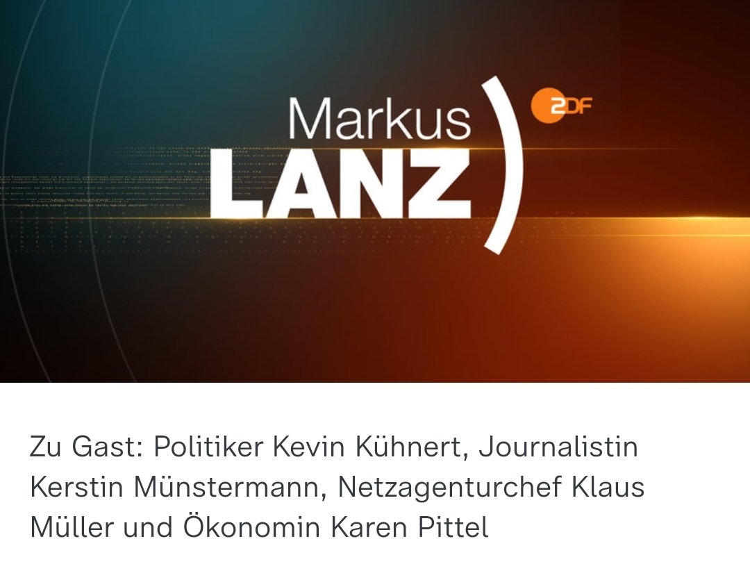 📺Die erste Markus #lanz Sendung nach der Sommerpause um 22:45 mit den folgenden Gästen:

<a href="/KMuenstermann/">Kerstin Münstermann</a> , Karen Pittel, <a href="/Klaus_Mueller/">Klaus Müller</a> und @KuehniKev