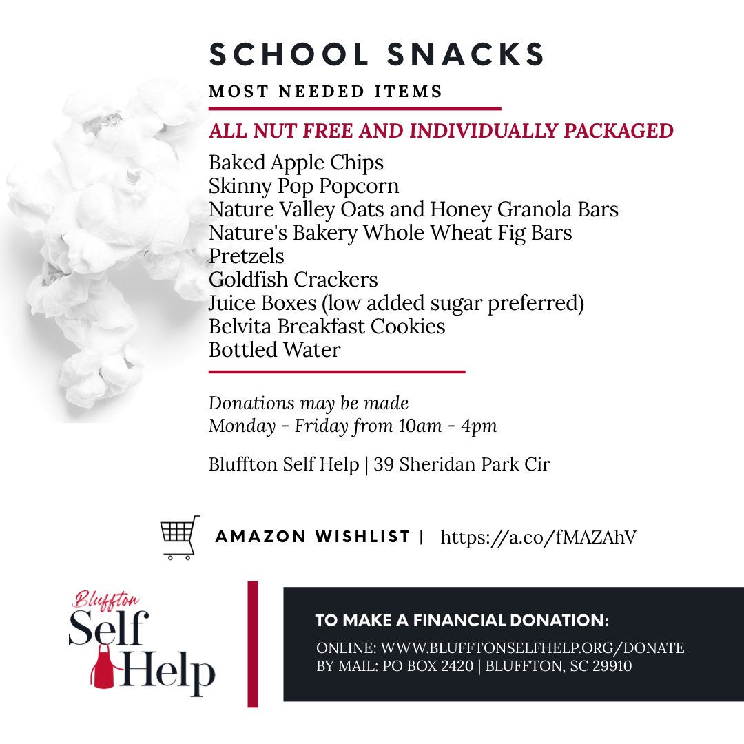 HCFGolf's tweet image. Back-to-school season is coming! We’re gearing up with our registered charity, Bluffton Self Help @helpBSH. Their School Snack Drive needs help stocking Bluffton public schools’ with *free* snacks to any student who needs one. tinyurl.com/c3nacr3c #blufftonsc