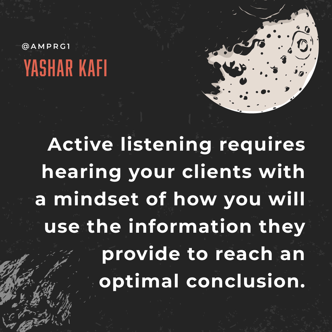 AMPRG1's tweet photo. Are you #activelylistening to your clients?

Active listening means you can’t just glaze over everything your client has told you &amp; then do whatever you want. You need to #collaborate with your clients to know their needs &amp; wants.

Ready to learn more? https://t.co/XVpTI8wCUP https://t.co/r2OTnGHcPR