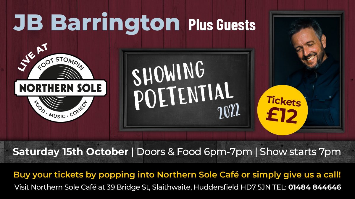 Big news. Delighted JB has agreed to bring his bag of rhymes to <a href="/northernsoleca1/">northernsolecafe</a> in October. So call, email or DM to get on the list. Adults only!