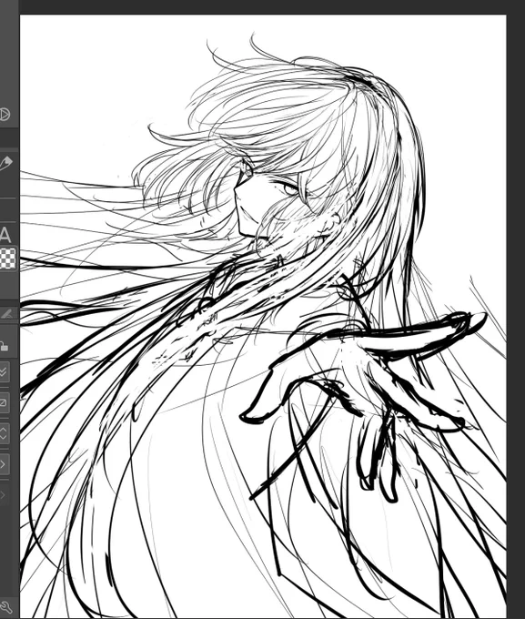 ラフで止まっているエルキドゥwip_φ(・_・ 