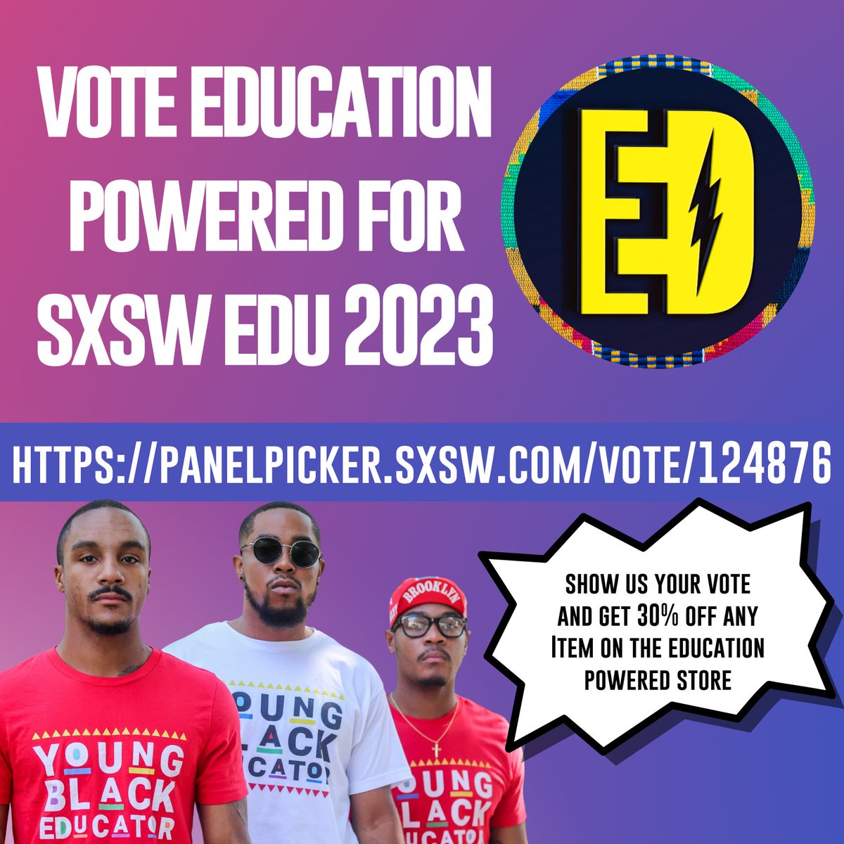 ED_PowerED's tweet photo. VOTE EP for the SXSW EDU 2023!

Step 1: Create an account 
Step 2: Confirm your email address associated with your account
Step 3: Vote at: https://t.co/cvN7ajGzJb
Step 4: Screenshot your vote being submitted and Dm Us!
Step 5: We send you a discount code and you shop! https://t.co/ofAxKVLmNF