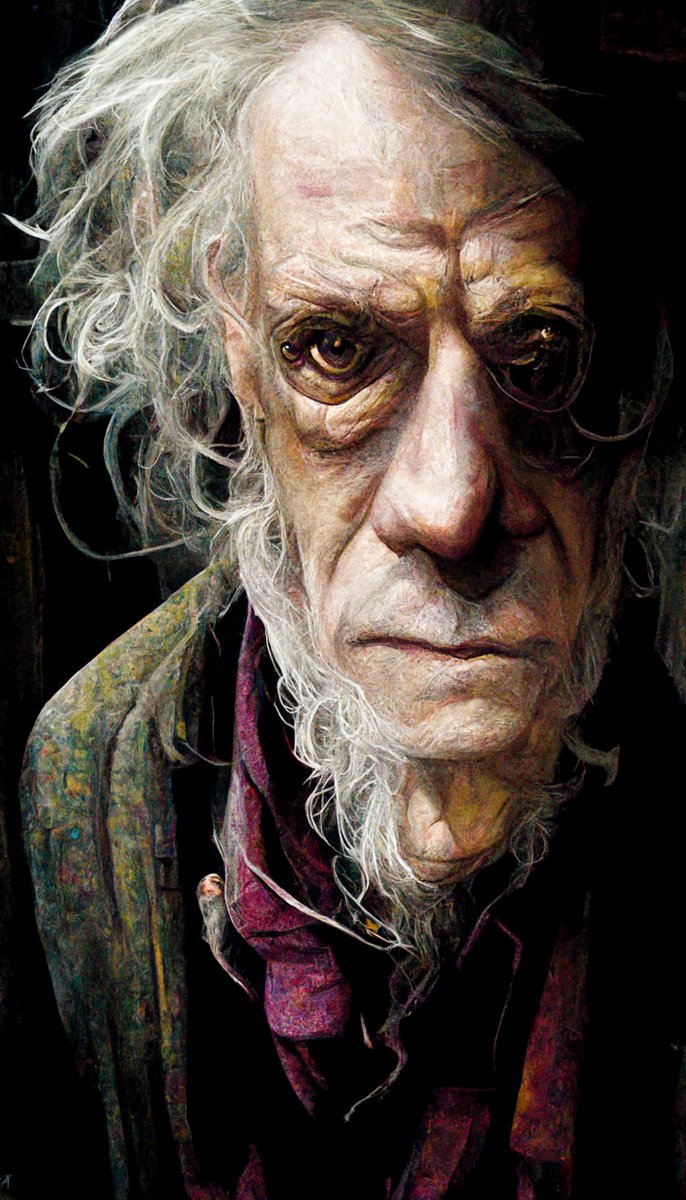 Distinguish_g's tweet photo. Ollivander in front of his shop #HarryPotter #HogwartsLegacy #ai #AiArtwork #MagicTheGathering #midjourney #midjourneyart #MidjourneyAI #digitalart #digitaldrawing #aiartist #digitalartworks https://t.co/4HCacX8jeF