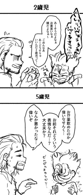 おくすりのむ親子 