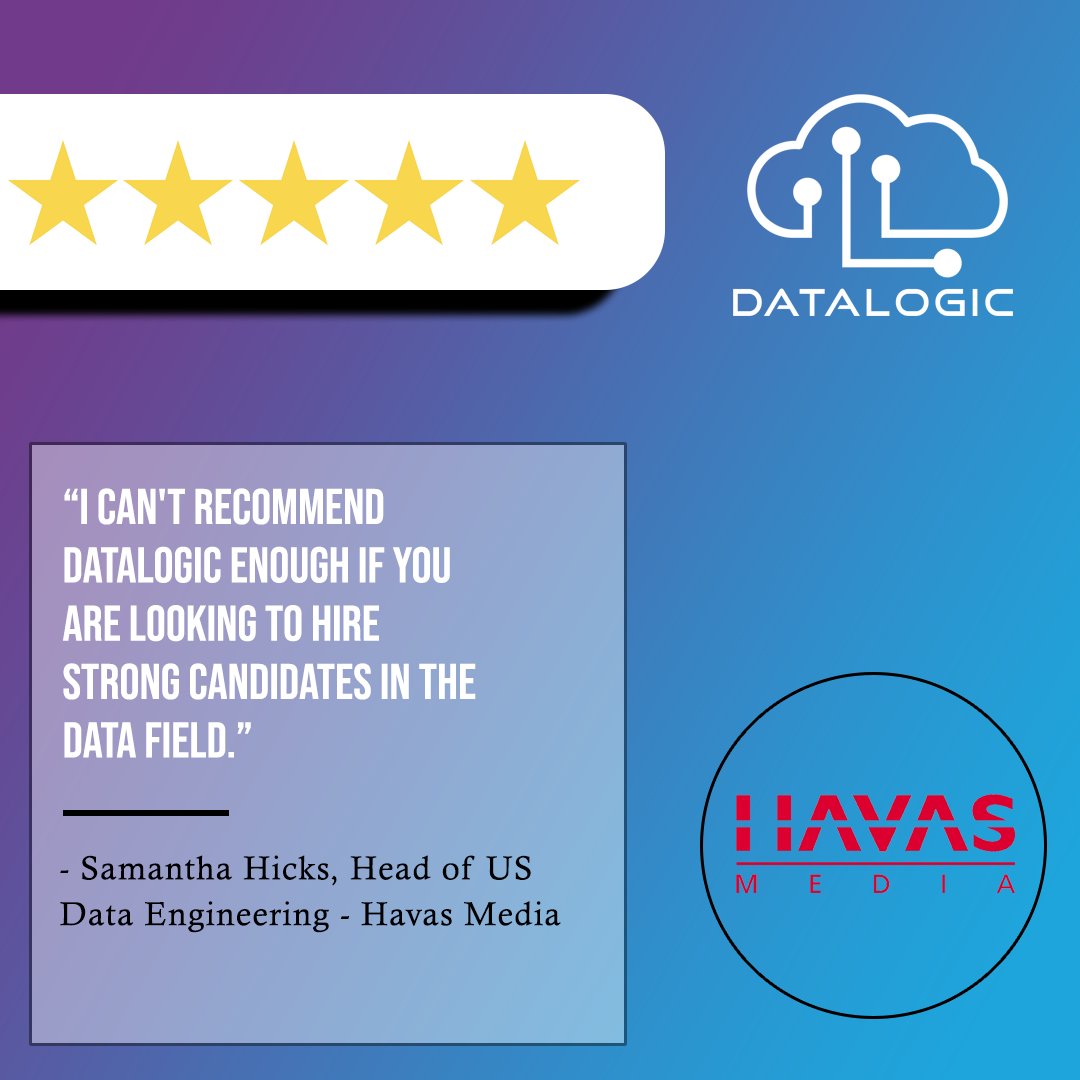 DataLogicRec's tweet photo. We're the best at what we do, but don't just take our word for it! ⭐

Contact us:
📞 +1646844-5743
📧 info@datalogicrecruitment.com
🌐 https://t.co/TibOQA6k7m

#datalogic #dataengineering #recruitment https://t.co/3ZkxYr3B3q