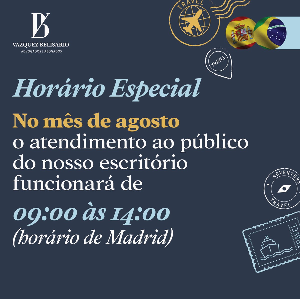 VBespanha's tweet photo. Atenção para nosso horário de funcionamento no restante do mês de agosto!!! https://t.co/YthQ7nc8hV