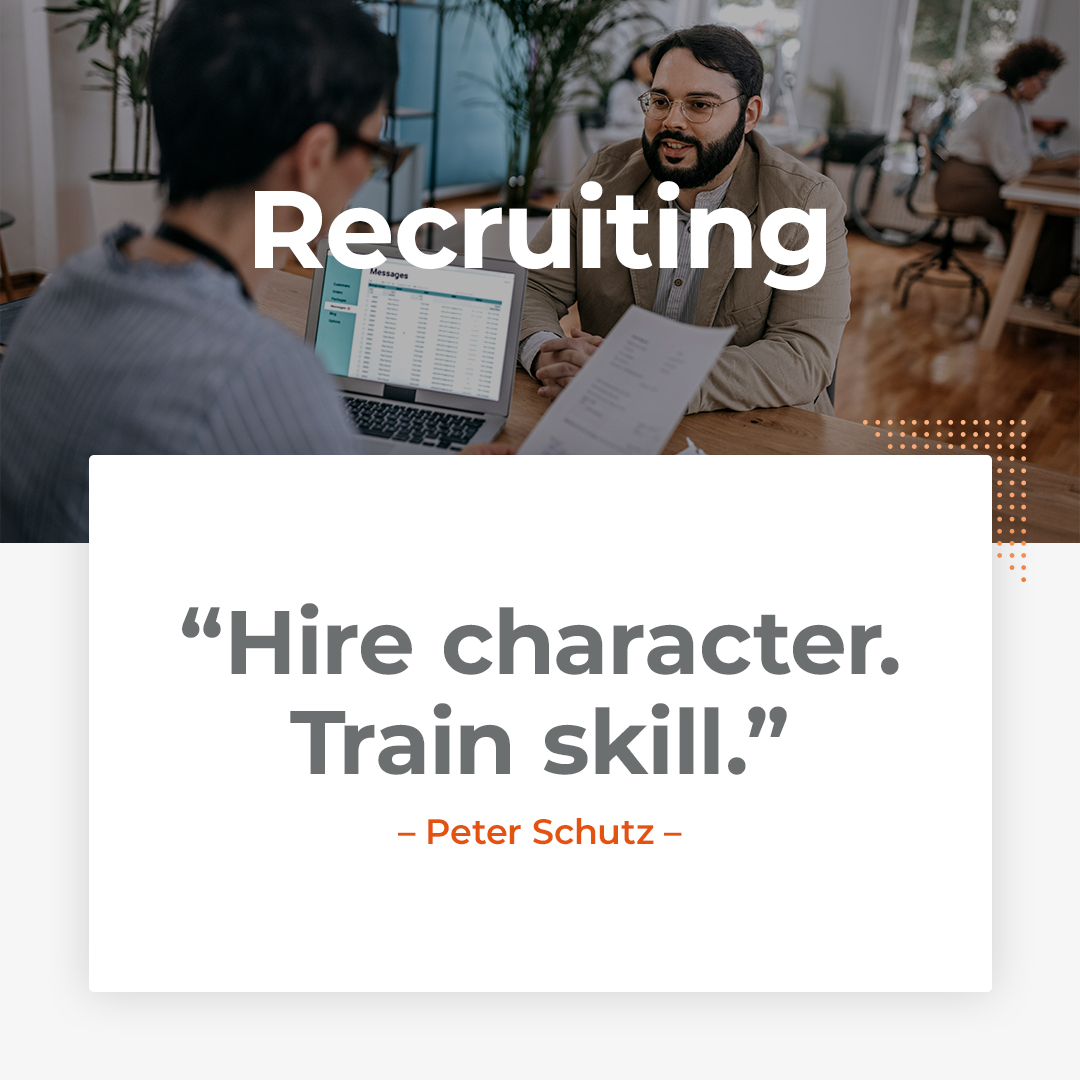 #QuoteOfTheWeek As a business owner, it's important to recognize the strength of someone's character...it isn't a skill that can be taught. #Leadership #Recruiting #Character