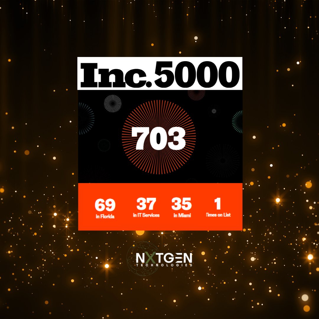 NXTGEN_TECH's tweet photo. We are honored to be ranked amongst the top businesses across the U.S. as one of @Inc's #Inc5000! We couldn't have reached this milestone of becoming one of the fastest-growing companies in the country without the support of our incredible team and partners. https://t.co/p18gNXJ0rT