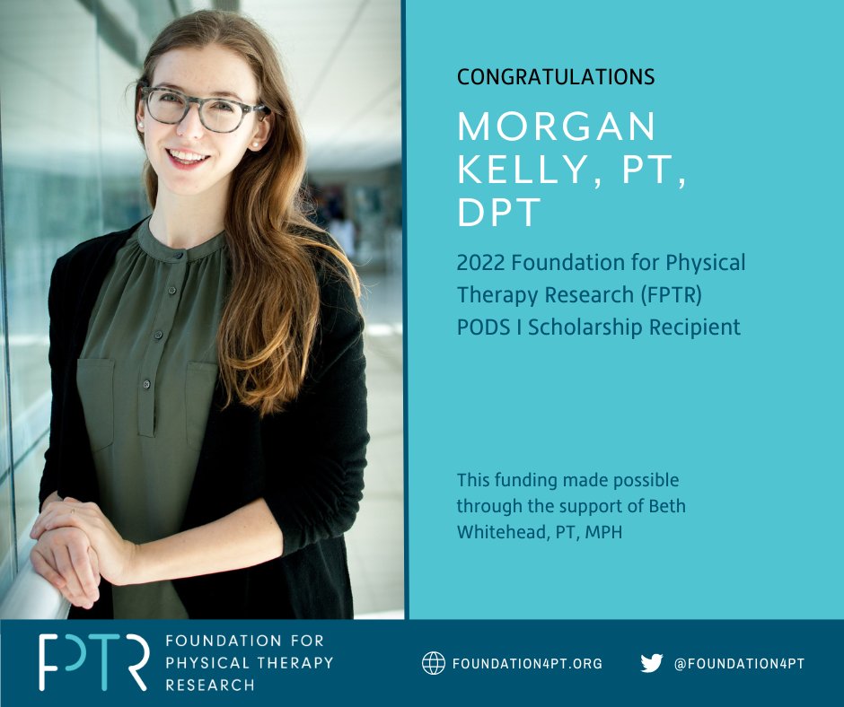 Foundation4PT's tweet photo. Congrats to Morgan Kelly, PT, DPT, of the University of Southern California. Kelly’s project, “the impact of post-stroke cognitive impairment on locomotor learning,” is supported through a generous donation from Beth Whitehead. https://t.co/vFiqNjFPZj