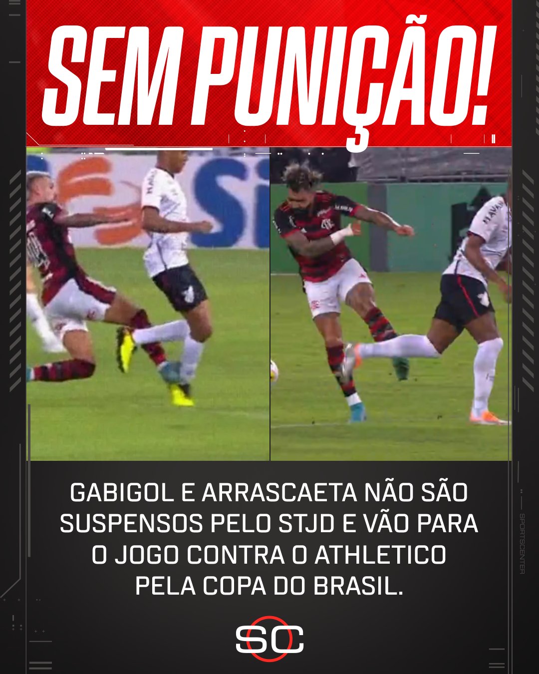 Arrascaeta e Gabigol são absolvidos no STJD e podem jogar em