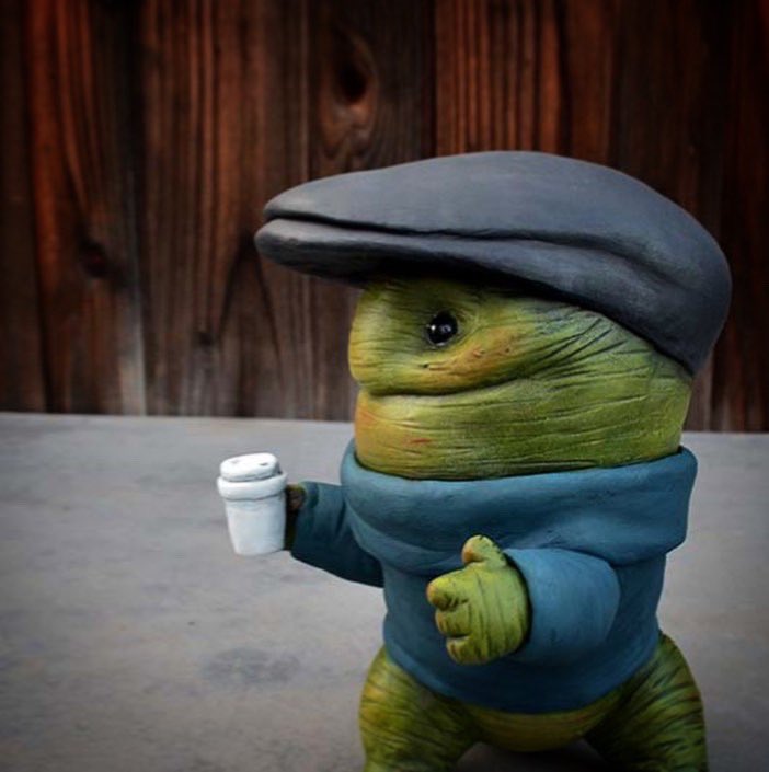 vanessa_ramirez's tweet photo. Meet Errol. He likes to get a cup of coffee and sit and watch the world go by. Pieces for the show are now available for cart purchase @StrangerFactory
https://t.co/nEG6YNgMVx
#monster #sculpture #originalart #strangerfactory https://t.co/ZVRTUpPC5u