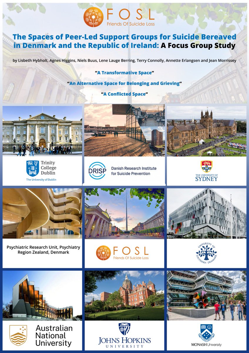 foslireland's tweet photo. Results following the cross-cultural study of peer-led #supportgroups for #suicidebereaved n #Denmark &amp; Republic of #Ireland just published n the International Journal of #Environmental #Research &amp; #publichealth @IJERPH_MDPI @KarlAndriessen To view click
https://t.co/xqM9ZzDsWR https://t.co/gjV0pLX9of