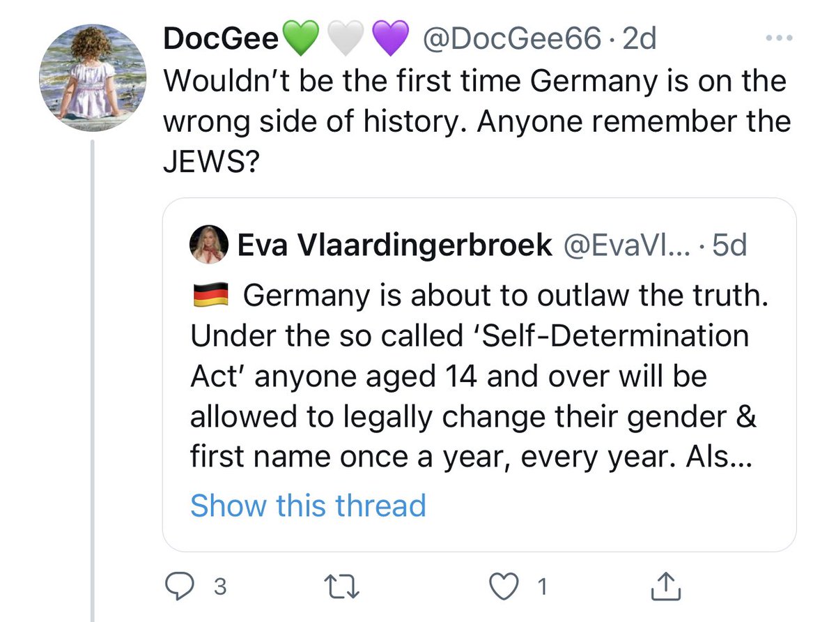 This GC compares Germany allowing self-ID to the Holocaust. The two are not comparable.