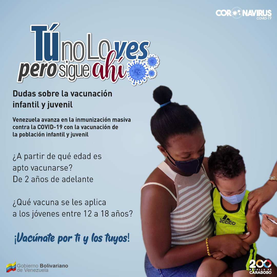 ViceVenezuela's tweet photo. #TomaNota || El Gobierno Bolivariano, dispuesto a garantizar la salud del pueblo, ha establecido extender el Plan de Inmunización Masivo a la población infantil y juvenil. Así funciona este mecanismo de protección contra la #COVID19.

#17Ago https://t.co/urYyAEBxL4