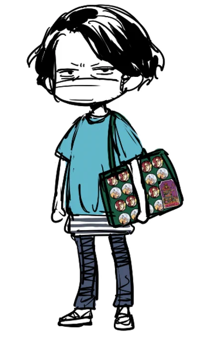 痛バを持つ自分を描いてみたけど痛バ持ってる割に若さを感じられない・・ 