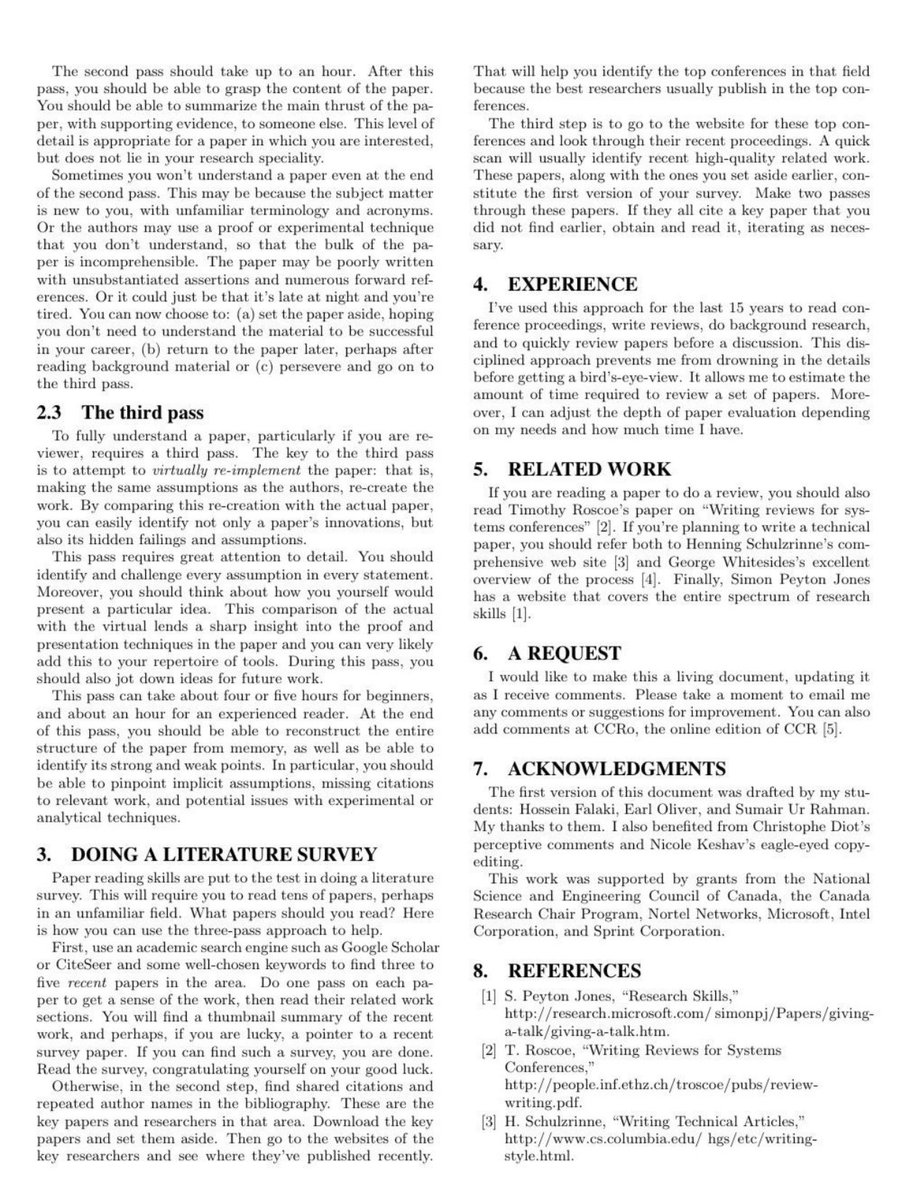 How to Read a Paper